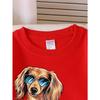Kids Sweatshirt,Crew Neck Fashion Top, Fun "Cool Dog with Sunglasses" Patterned Sweatshirt, for Everyday Casual Wear, for All Kinds of Daily Outfits