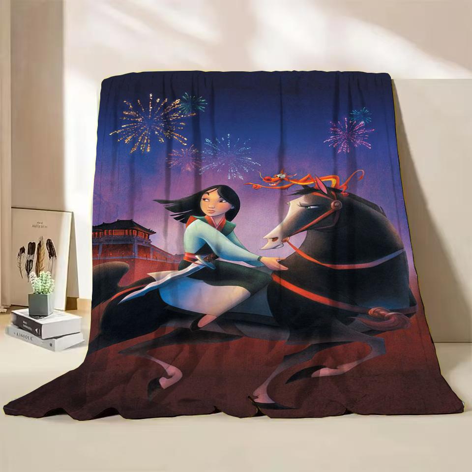 Disney Mulan Flannel Throw Blankets for Bed Sofa Home Bedroom Office Travel Children's Cover Blanket Kids Winter Warm Soft Gifts
