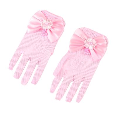 1 Paar Spitze Mädchen Formelle Handschuhe Stilvolle Bequeme Stoff Fäustlinge für Hochzeitskleider und Andere Besondere Anlässe