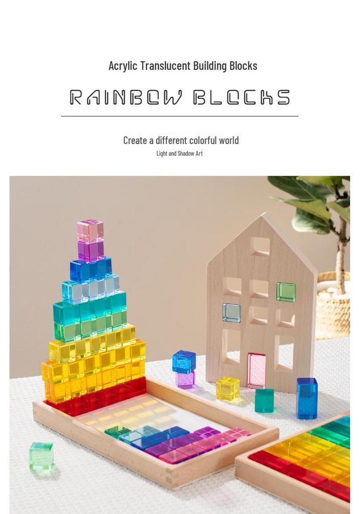 Acrylic Gem Building Blocks: High Transparency Children's Sensory Color Board for Early Education