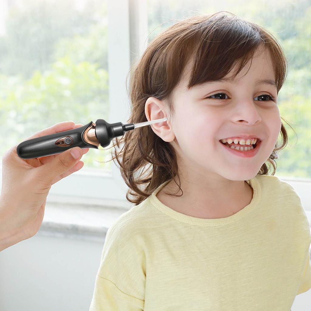 Luminous Electric Suction Ear Spoon Rechargeable Ear Pick Ear Cleaner Wax Removal Tool with LED Light for Children Adults
