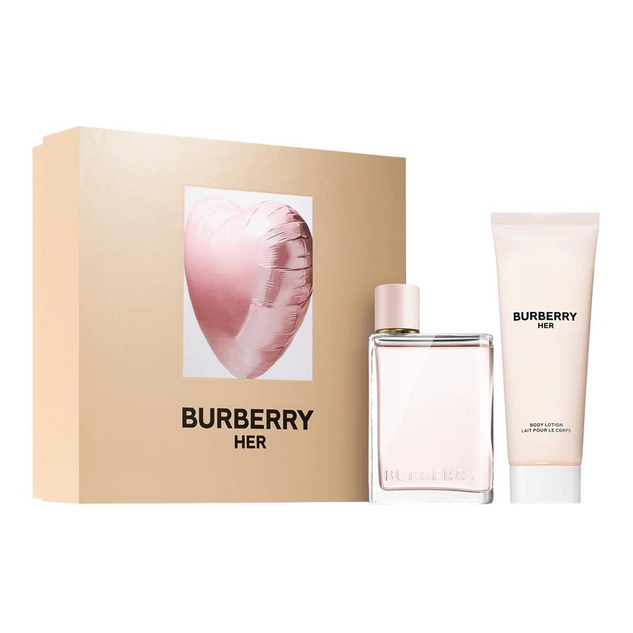 Burberry Her Box Perfume Sets Eau De Parfum EDP Jasmine Violet Fruity Scent Floral Scent 50ml+75ml Two-Piece Set: 50ml Her Perfume+75ml Body Lotion