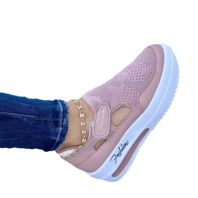 2022 Plus Size Fly-Knit Breathable Wedge Heel Women's Casual Low-Top Shoes