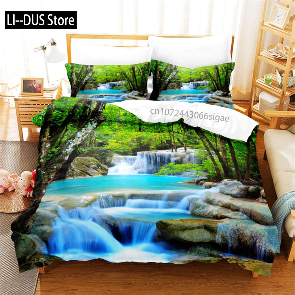 Comforter Natural Scenery Bedding Set 3D Bedding Digital Printing Queen Size Bedding Set Fashion Design