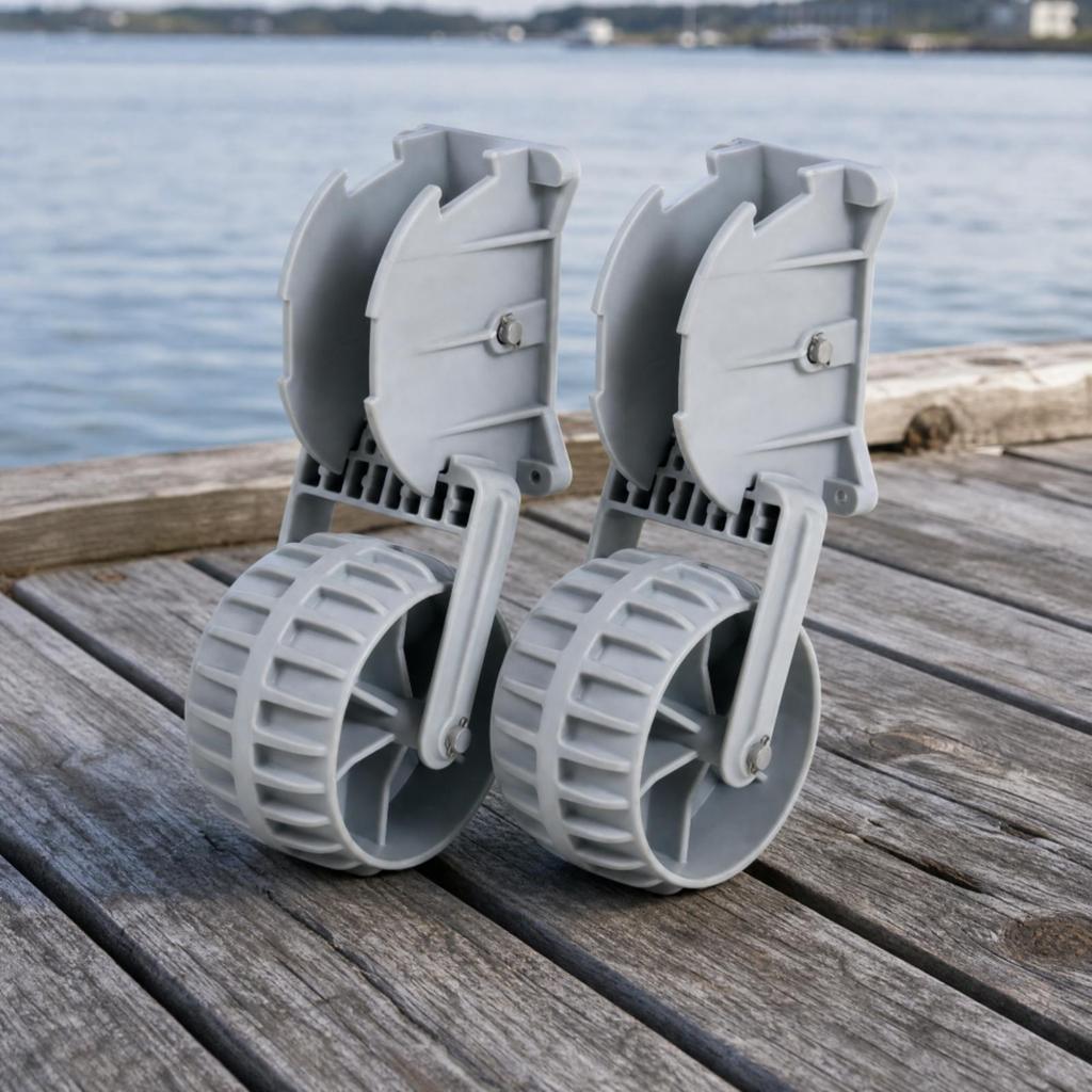 2 Pieces Kayak Propelling Wheel Foldable Inflatable Boat Transport Easy Install for Shoreline