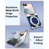 Oatsbasf Metal Phone Case for Samsung Galaxy Z Flip 7 with Stand 360°Rotation Magnetic Bumper Thin Shockproof Protective Cover