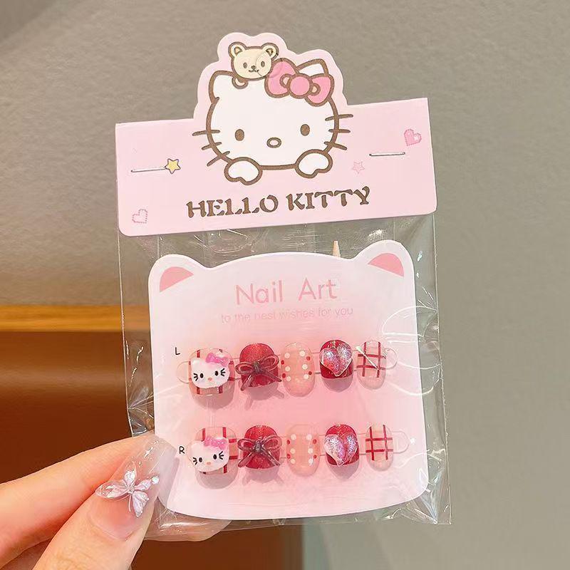 Cartoon Kids' Wearable Nail Tips - Cute Self-Adhesive Jelly Stickers for Girls