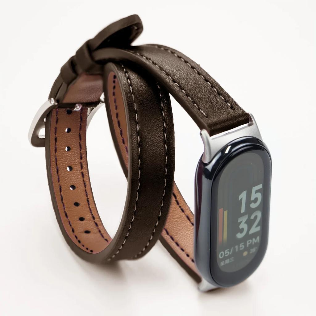 Klassisches Lederarmband für Mi Band 8, für Xiaomi Mi Band 8, Handschlaufe Correa, Uhrenersatz, Miband 8 NFC, Sportarmband Pulseira