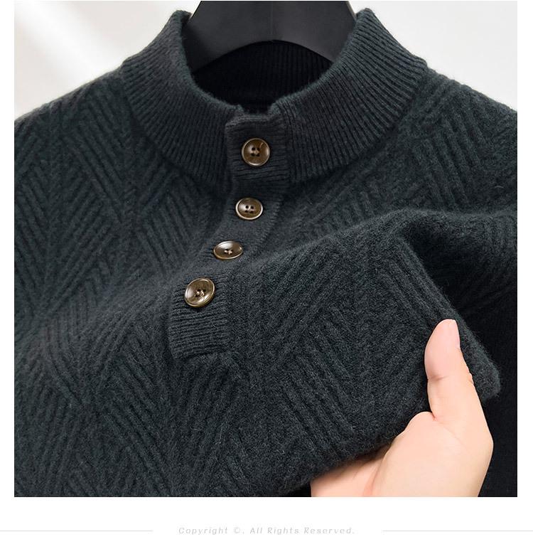 Herren Premium 100% Wolle Dicker Winterpullover mit Jacquard-Design