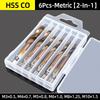 Composite Screw Tap Bit HSS-CO Tap Drill Set 1/4" Hex Spiral Tap Drill Reamer Titanium Soft Metal Thread Drilling Tapping Tools