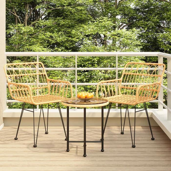 VidaXL 3-Piece Garden Dining Set, Dining Chairs with Armrests, Furniture Set with Table, Furniture of 3157829