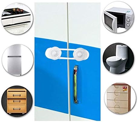 iWobi 6 Pack Child Safety Locks for Cabinets and Drawers, Baby Proofing Cabinet Lock, White, 6 Count