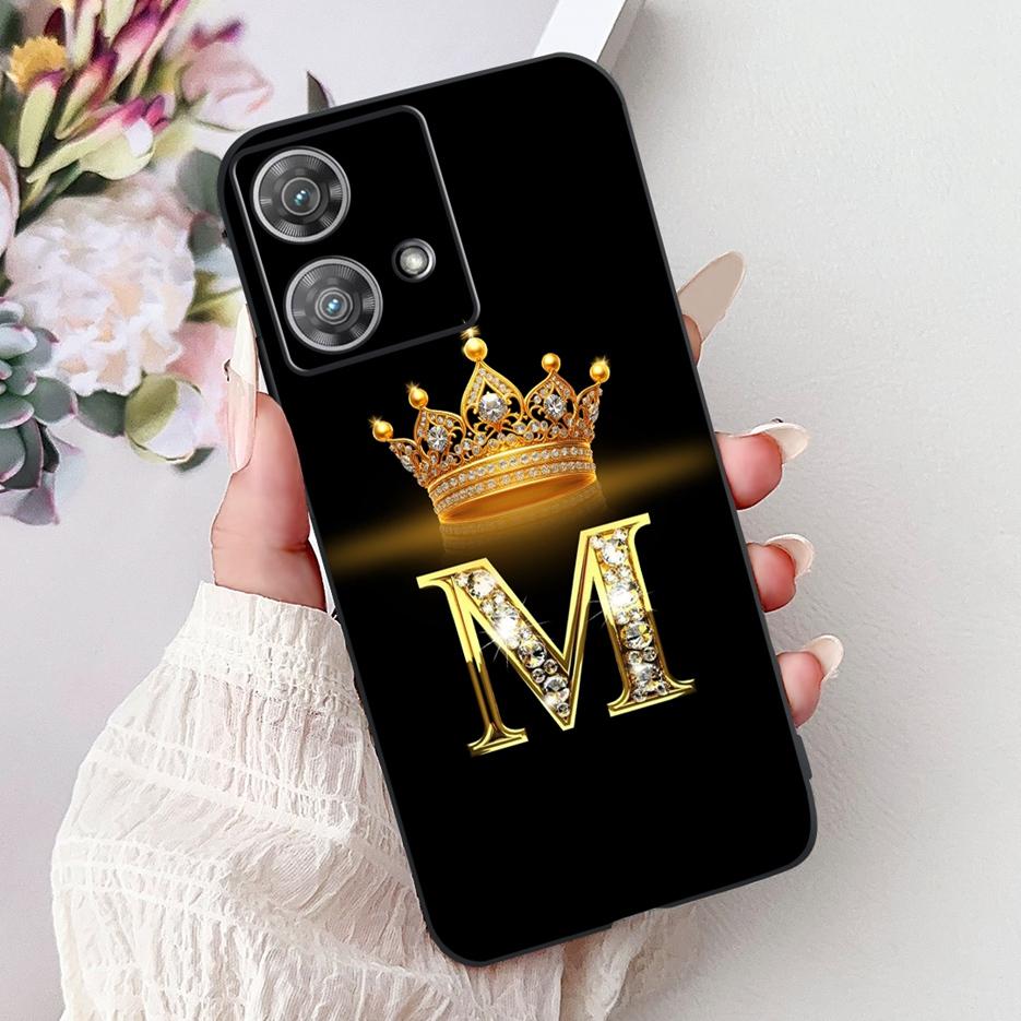 For Motorola Edge 40 Neo Case XT2307-1 Cute Crown Letters Cover Soft Silicone Phone Cases For Motorola Edge 40 Edge40 Neo Fundas