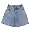 Five-point Jeans Women's Summer Thin Loose Wide-leg Medium Pants Large Size Thin Characters High Waist Straight Shorts