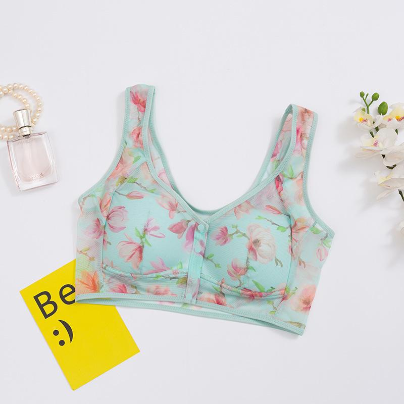 

Новый бюстгальтер с передней застежкой большого размера, бесшовный, без косточек, тонкий жилет, сетчатый бюстгальтер 6L синий