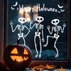 Halloween Skull and Bat Static Cling Window Stickers - Fun, Decorative Decals for Shop or Door Windows
