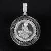 European and American New Rotatable St. Jude Alloy Pendant, Alloy Diamond-encrusted Personalized Hip-hop Style Necklace Jewelry