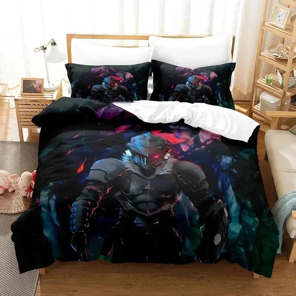 Anime Goblin Slayer Bedding Set Duvet Cover Bed Set Quilt Cover Pillowcase Comforter King Queen Size Boys Adult Bedding Set