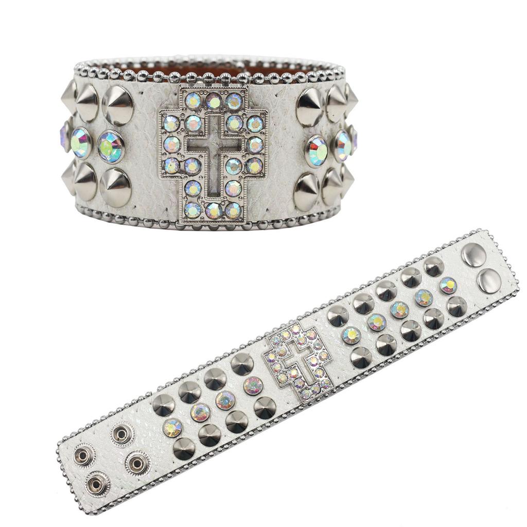 American Rhinestone Rivet Bracelet Bracelet Cross Decoration Punk Gothic Personalized Jewelry