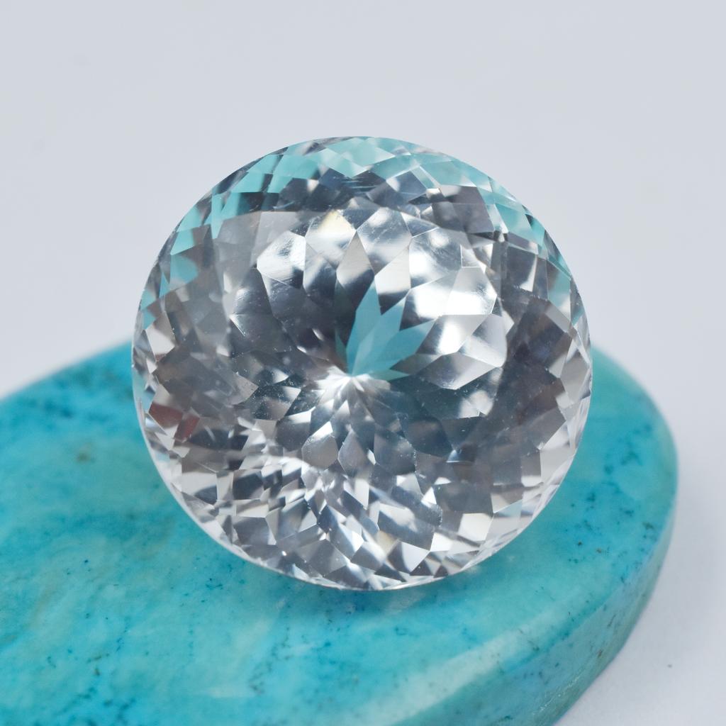 Natural White Sapphire 32.3ct Round Cut Certified Loose Gemstone