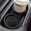 Leopard Spots Auto ert Coaster, Vivid Cheetah Skin 2.8 Inch Auto Car Cup Holder Coasters Rubber Anti-Slip Drink Car Cup Mat, Black Gray Cute Car
