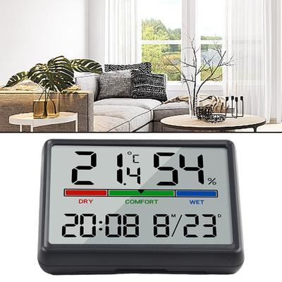 Battery Powered Clock Digital Wall Clock Displays Time And Temperature Magnetic Design For Home For Refrigerator