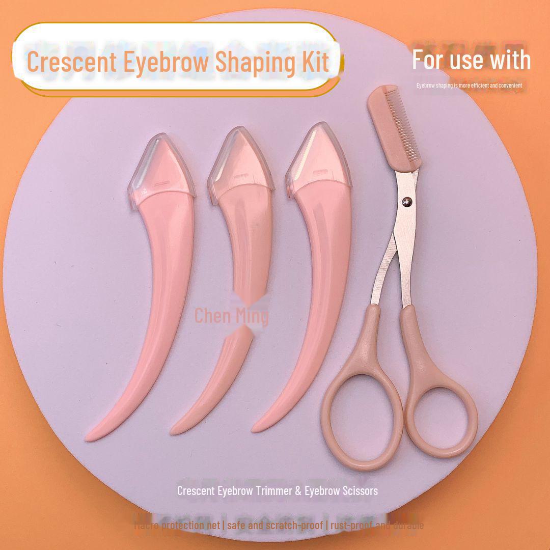 

Crescent Eyebrow Trimmer & Scissors Set - Anti-Scratch Tool for Beginners