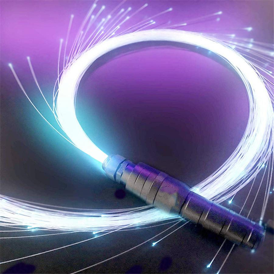 150CM RGB LED Fiber Optic Whip 360° Rotation More Modes and Effects Light Up Waving Holiday Lighting Fiber Optic Dance Whips