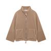Women's Fleece Jacket Oversized Zip Up Stand Collar Fuzzy Sherpa Coat with Pockets Casual Winter Fall Outerwear