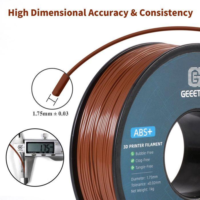 Filament 3D ABS+ - GEEETECH - 1,75mm - 1kg - Couleur marron - Thermoplastique durable