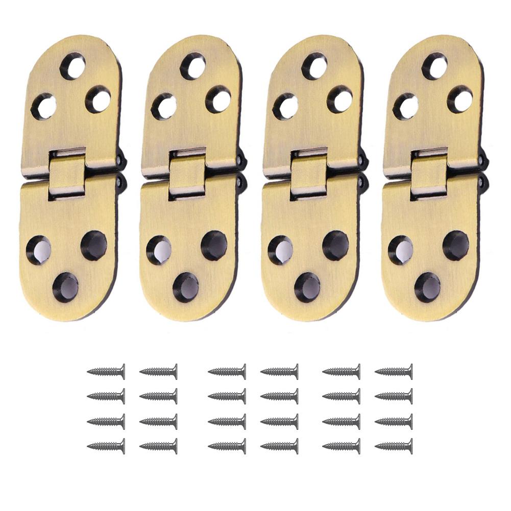 4pcs/set Furniture Fittings Folding Hinges 180 Degree Foldable Flap Hinges Table Cabinet Door Hinge For Kitchen Furniture
