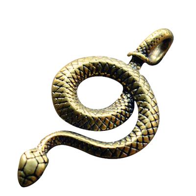 Mosazný Vintage-Patinovaný Klíčenka Stočený Had Čínská Hadí Klíčenka Příslušenství ke Klíčům od Auta