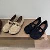 2025 Autumn New Square Head Grandma Shoes Soft-soled Flat-soled Mary Jane Shoes Fairy Style Japanese Shallow Mouth Small Leather Shoes