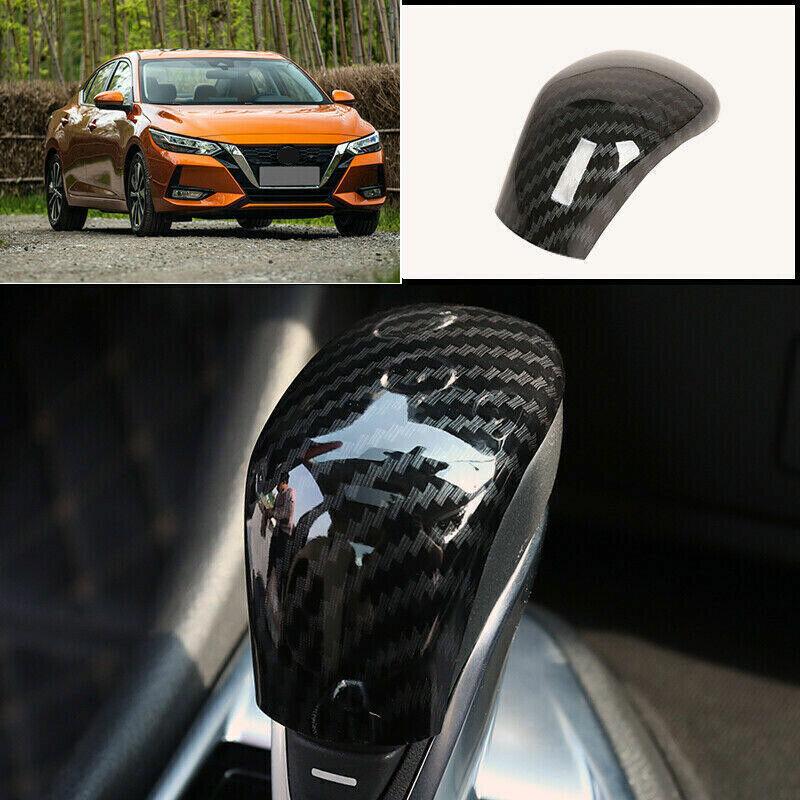 For Nissan Sylphy Sentra -23 Carbon fiber ABS Gear shift knob cover Cap trim
