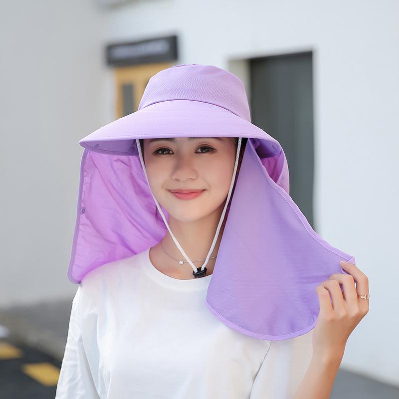 Women Summer Simple Large Brim Anti-UV Beach Cap
