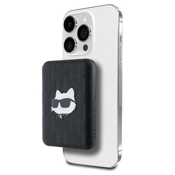 Karl Lagerfeld Powerbank Indukcyjnyklpb5Fpgkschhk 15W 5000Mah Czarny/Black Choupette Head Pin Magsafe