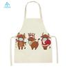 Animal Printed Kitchen Aprons Women Men Dinner Party Cooking Waist Bib Fox Cattle Bear Pattern Baking Pinafore Cleaning Apron