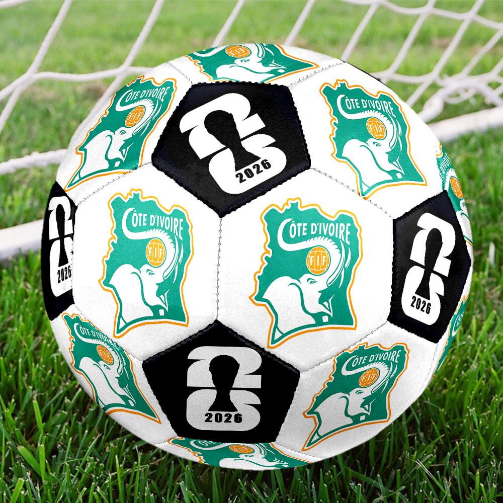 1pc Ivory Coast Emblem Size 5 Soccer Ball Professional Match Training Football Indoor &Outdoor Sports Ball Club Training Ball Lightweight Durable y37 Size 5