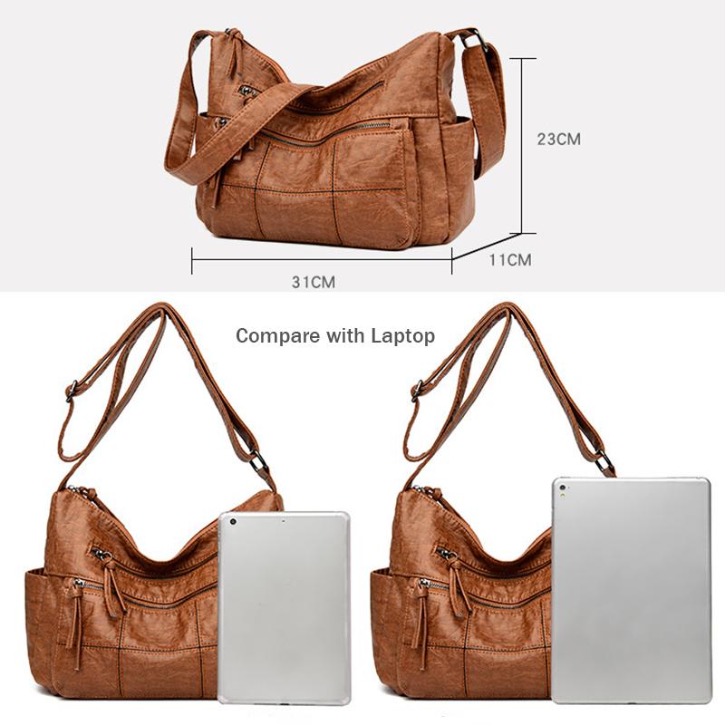 Retro Casual Tote Bag Female Luxury Designer Handbag Shoulder Bag for Women 2023 New Ladies Vintage PU Leather Crossbody Bag
