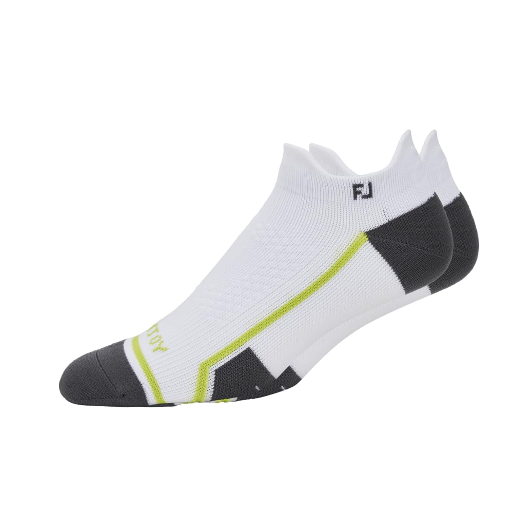 FootJoy TechDry Roll Tab Socks, White, Men's, Sizes 25cm-27cm, 18190 (18190-10262)