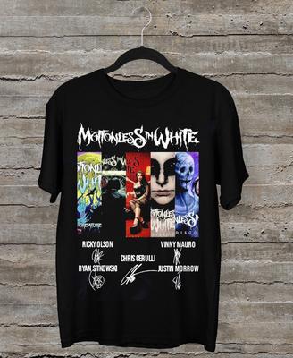 NEUES Motionless In White Band Jubiläum Signature Schwarz Alle Größen T-Shirt VC2035 Unisex T-Shirt