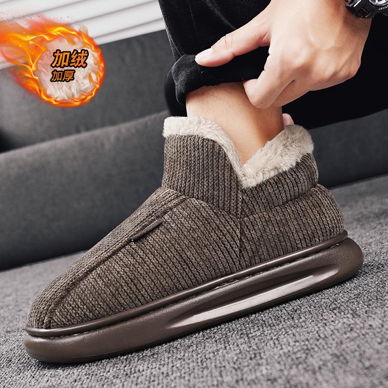 Winter men's high-top waterproof snow boots, piled and thickened thermal cotton shoes, outdoor men's short boots