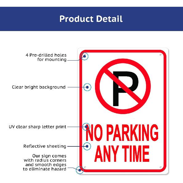 2 Pack No Parking Signs Do Not Block Driveway Signs,Unauthorized Vehicles Towed Away At Vehicle Owner's Expense Sign Easy To Tall and Read,