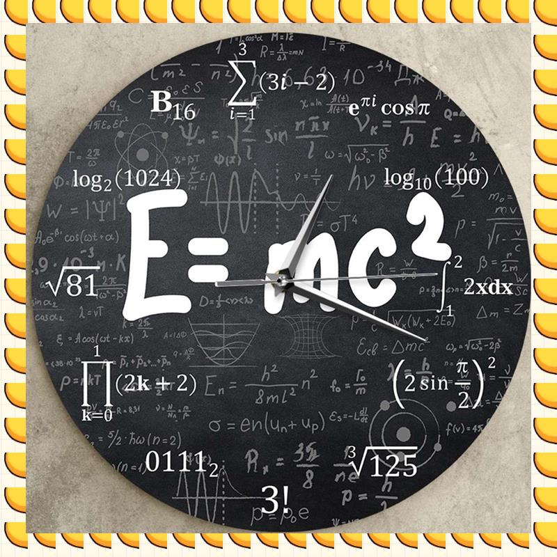 BAAU 3X Theory Of Relativity Math Formula Wall Clock Scientist Physics Teacher Gift School Classroom Decor