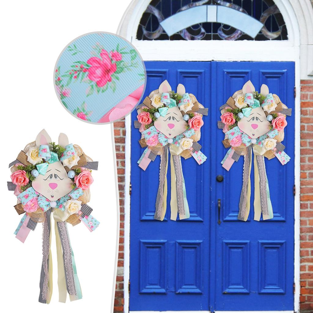 2024 New Easter Wreath Pendant Holiday Cartoon Theme Decoration Scene Arrangement