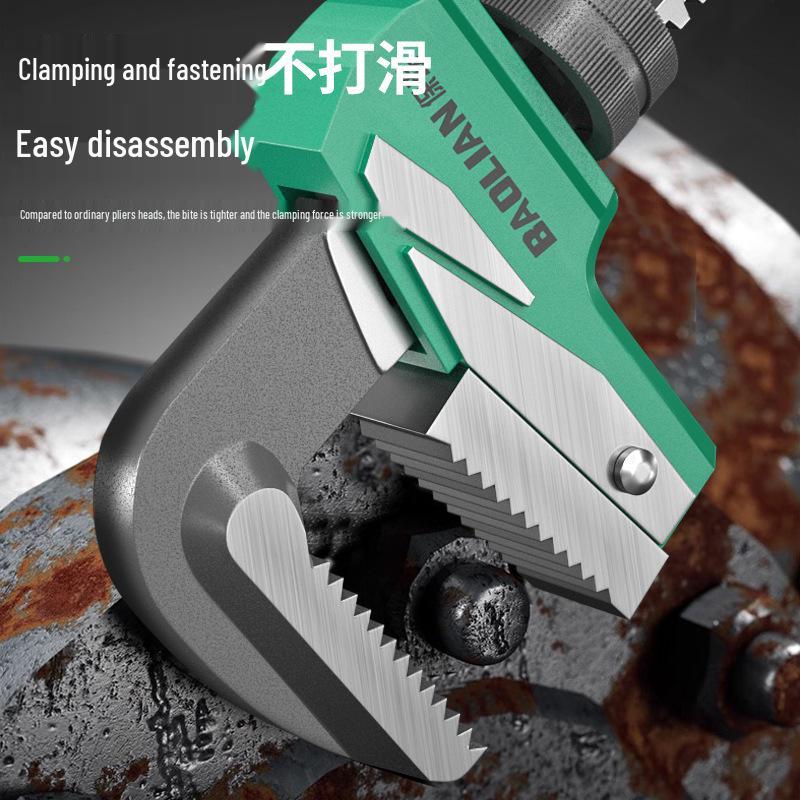 Baolian Multifunctional F-Type Pipe & Throat Pliers - Large Opening, Right Angle, Universal Household Wrench