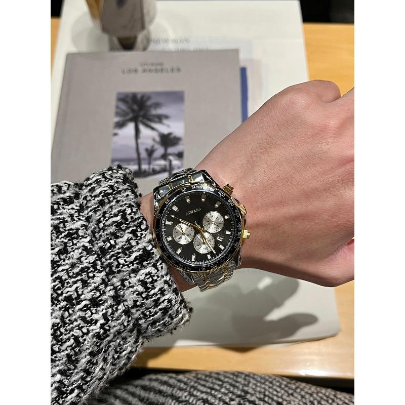 Swiss Multifunctional Men's Mechanical Watch Steel Belt Luminous Quartz Watch