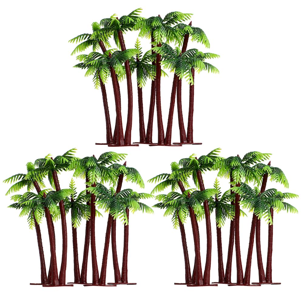 TOYMYTOY Set of Miniature Artificial Palm Coconut Tree Models for Micro Perfect for Aquarium and Terrarium Decorations 15-Piece Trees, Plastic,