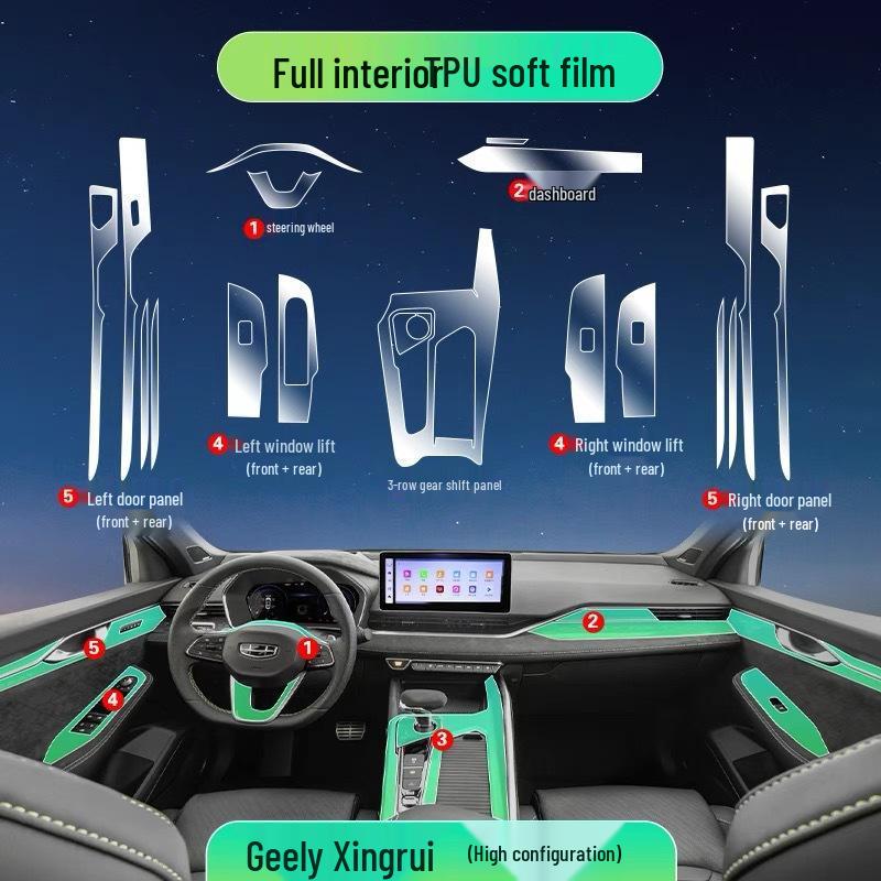 Geely Xingrui Interior Protection: Center Console Sticker & Navigation Screen Film for 25 Models