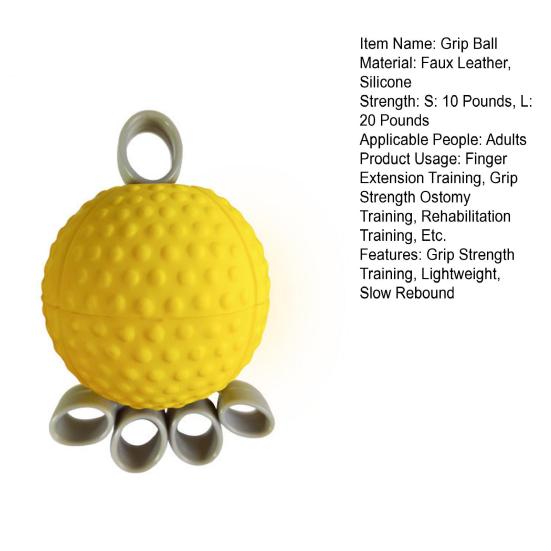 Hand Grip Strength Trainer Ball with Elastic Silicone Finger Cot Slow Rebound Anti-slip Hand Rehabilitation Stretching Exercise Equipment